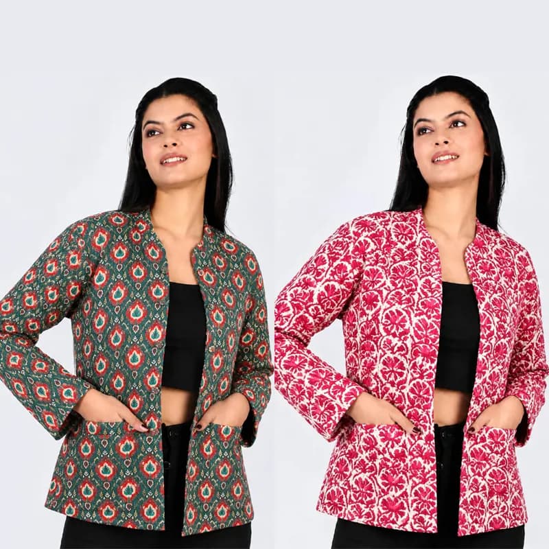 Jaipuri Reversible cotton winter wear quilted Jacket