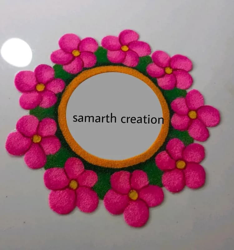Floral Circle Rangoli Art