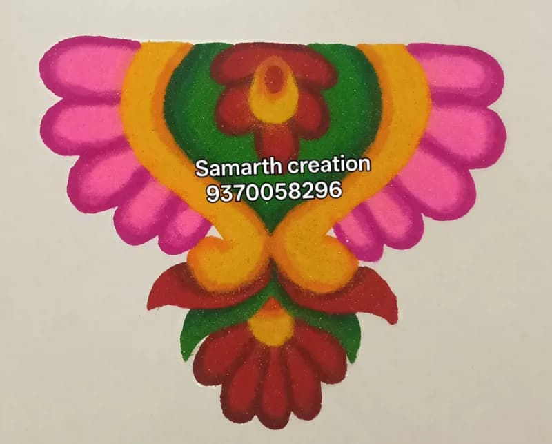 Floral Symmetry Rangoli art
