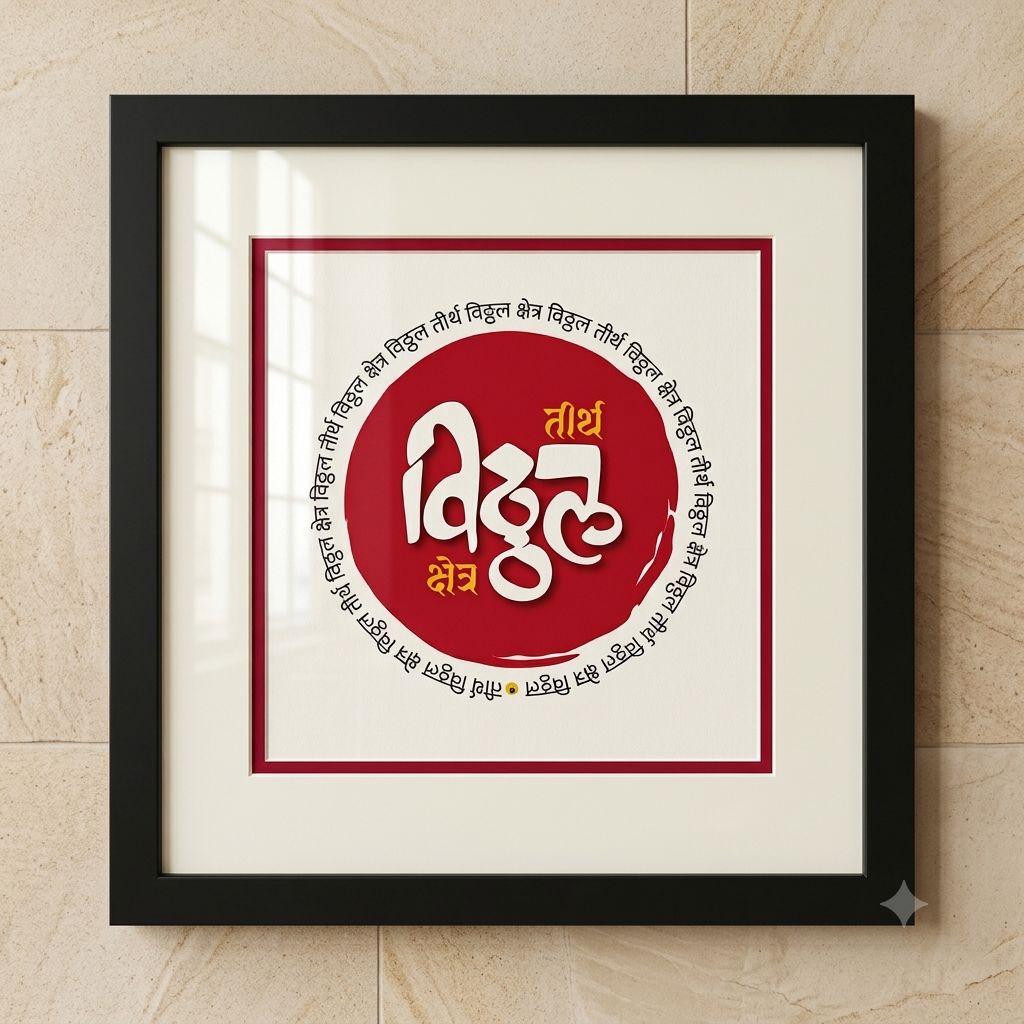 tirth vitthal kshetra vithhal calligraphical frame size 12X12 inch