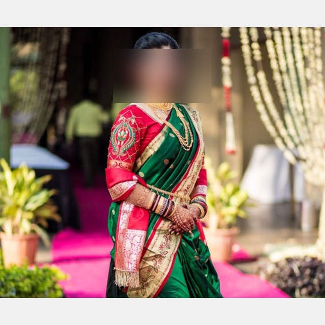 Bridal Maharashtrian Saree Designing