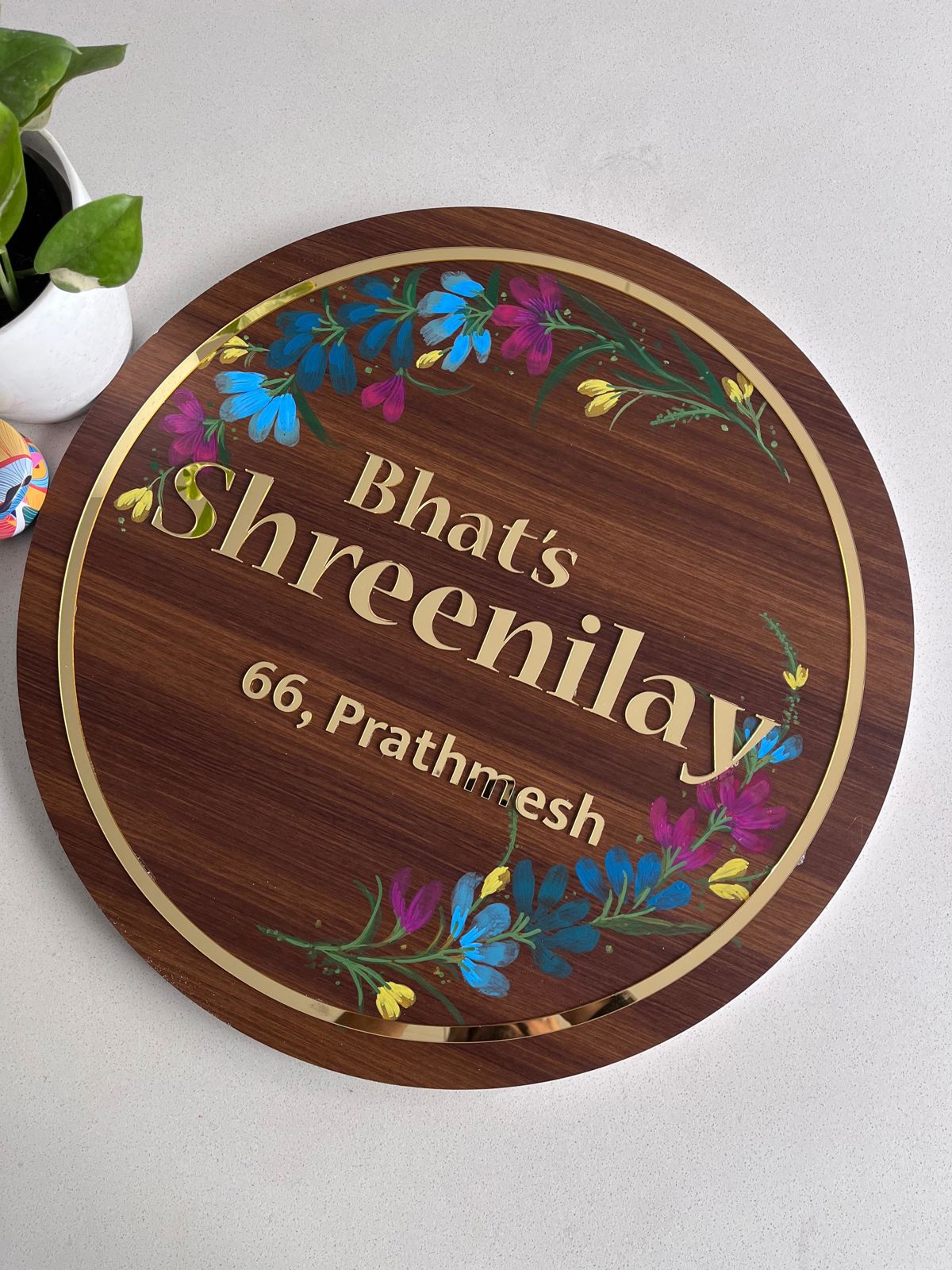 Hand painted name plate on composite Pannel 16 inch